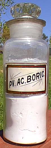 PV AC BORIC LUG Apothecary with contents